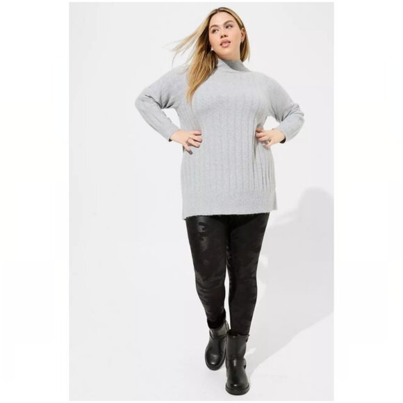 Torrid Vegan Cashmere Turtleneck Tunic Sweater - Picture 1 of 13
